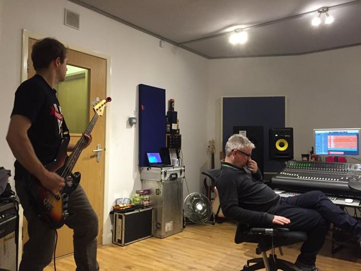 Studio day 2: Ky bassing it up – probably the best bass player in the world! Sounding awesome!#brock…